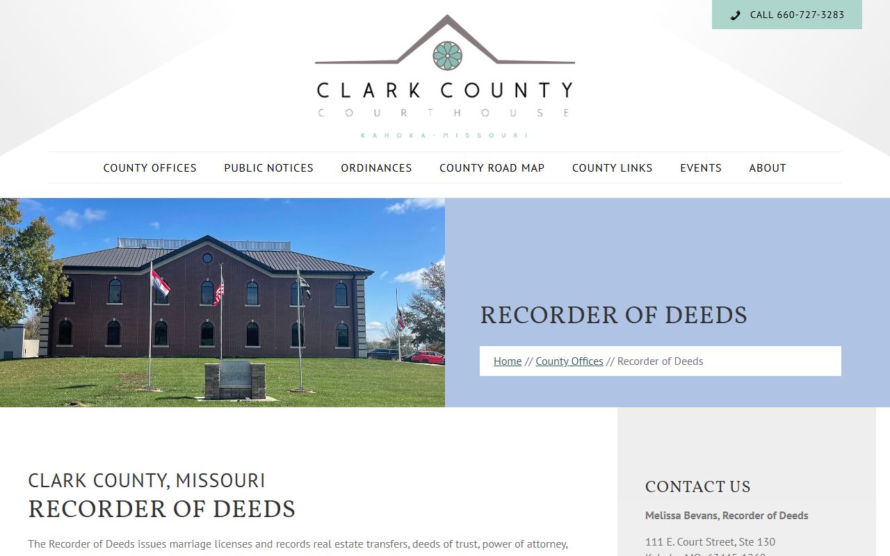 Clark County Recorder of Deeds office website for deed records
