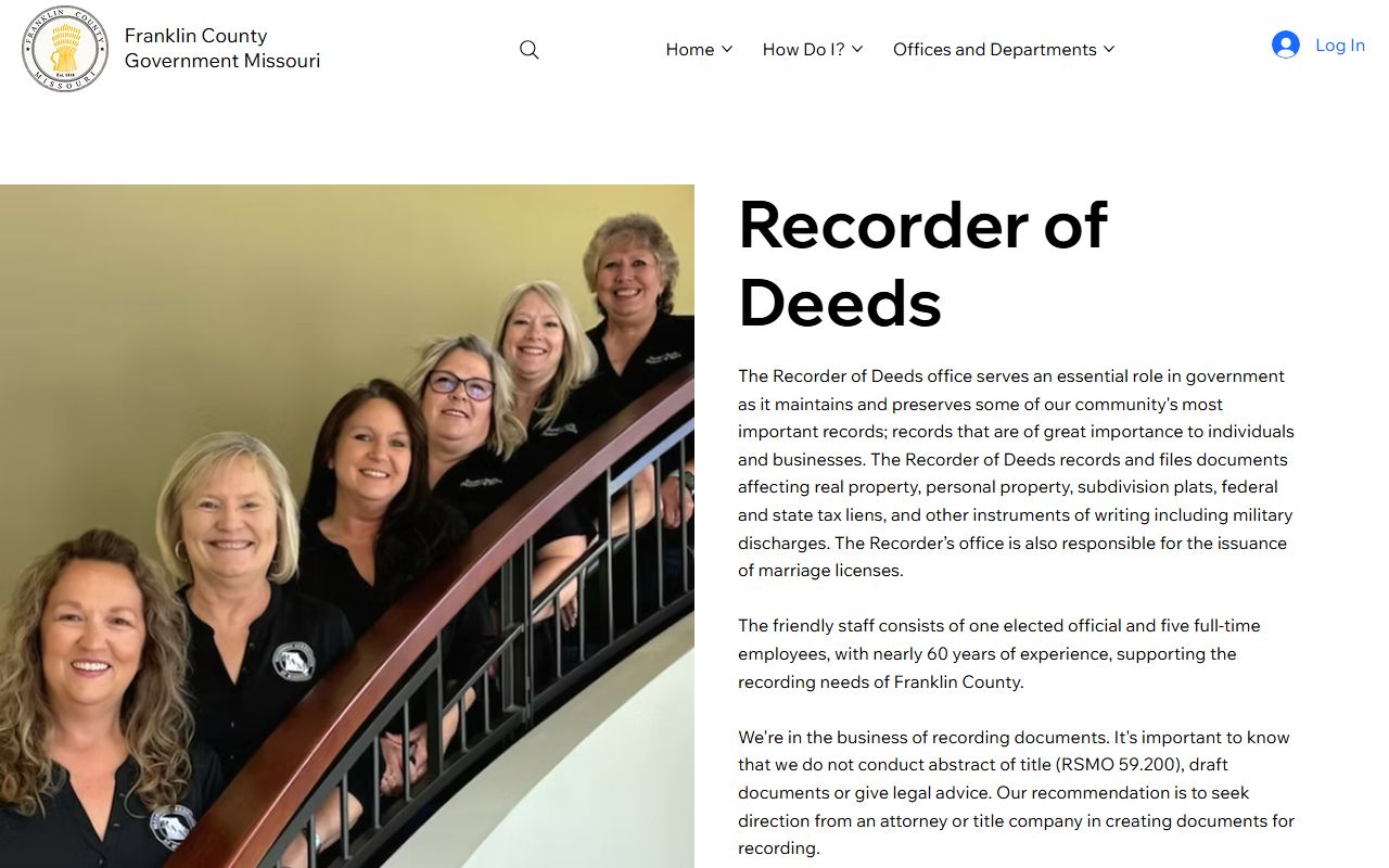 Franklin County Recorder of Deeds office for deed records