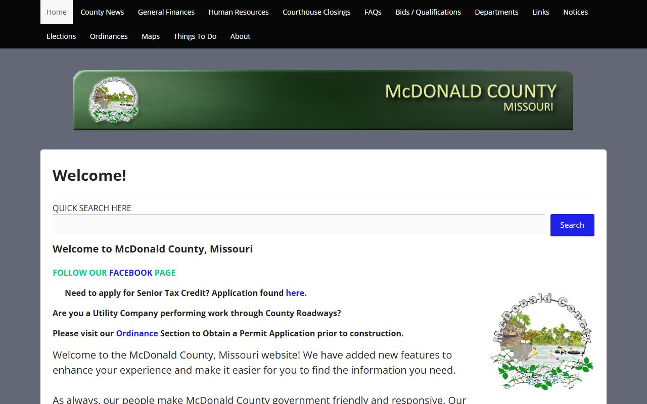 McDonald County government website for deed records access