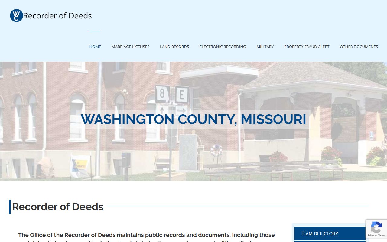 Washington County Recorder of Deeds website for deed records